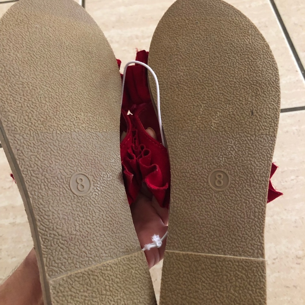 a new day Red Ruffle Sandals - Picture 4 of 5